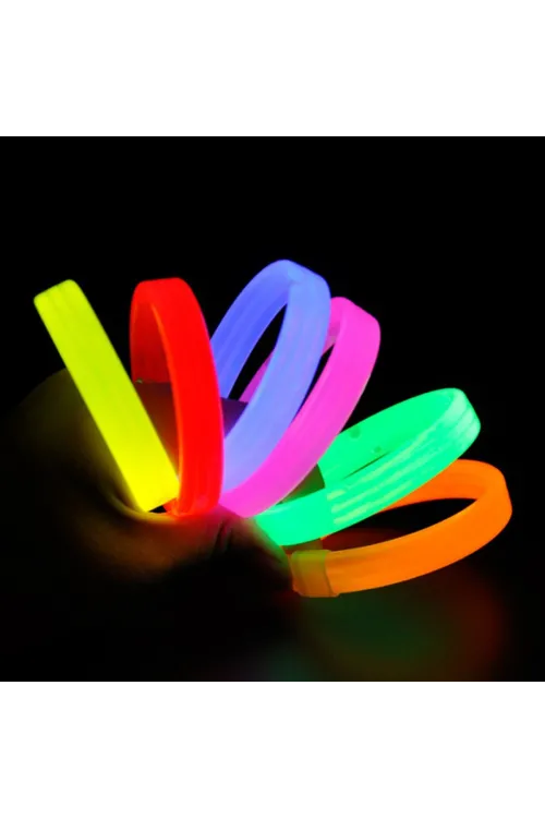 Glow Partisi Fosforlu Ekstra Kalın Bileklik 6 Renk 6’lı Set – Baskı Yapılabilir