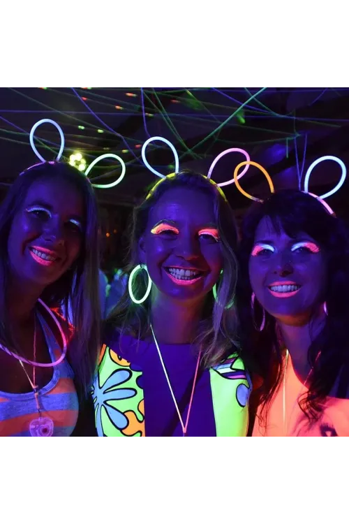 Glow Taç Fosforlu Taç Karışık Renk 12 Adet