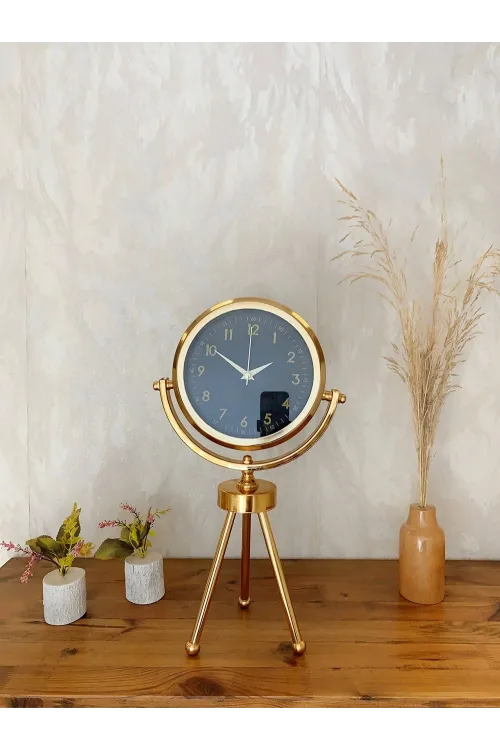 Gold Metal Mini Tripod Tokyo Masa Saati 45×26 cm