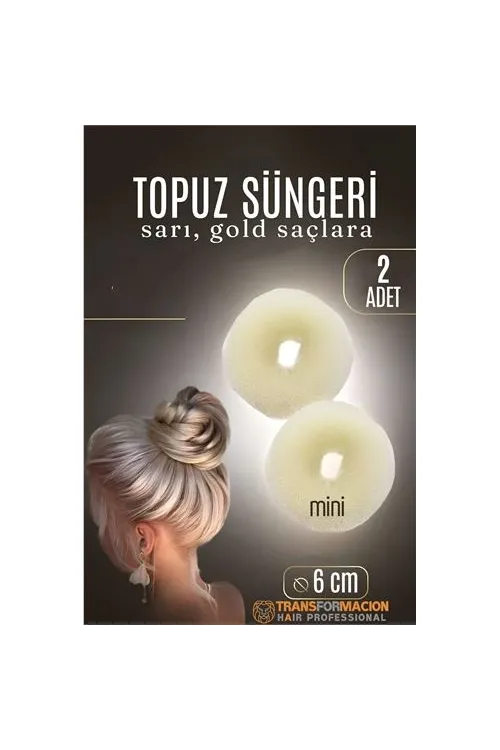 GOLD Mini Saç Topuz Süngeri  2 ADET 6 CM Çap 2.5 cm Kalınlık 721878