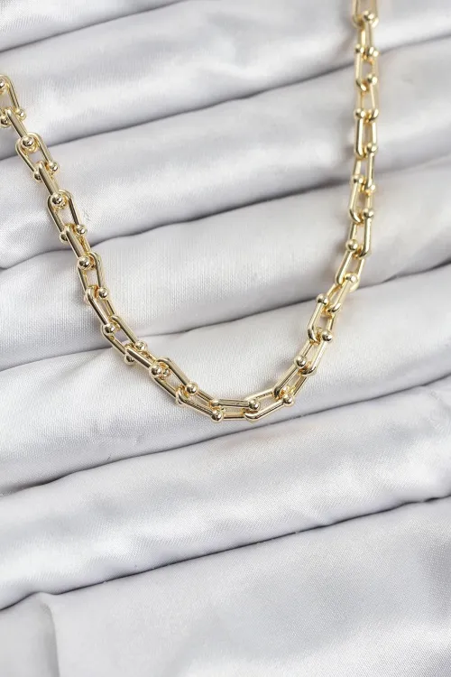 ietaks™ Gold Renk Pirinç Tifani Model Kadın Kolye