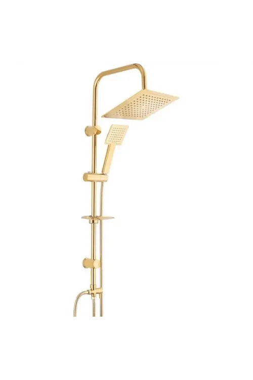 Golden Kare Krom Lüks Robot Yağmurlama Tepe Duş Seti