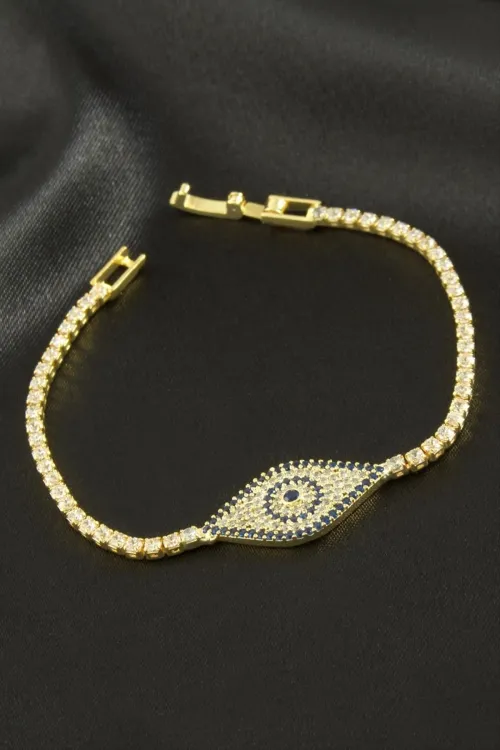 Göz Zirkon Taşlı Çocuk Bileklik 16 cm