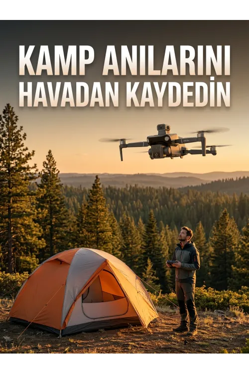 Gps Destekli Katlanabilir Çift Kameralı Drone Ekranlı Kumandalı