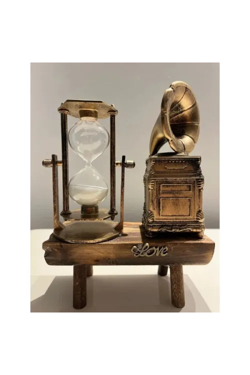 Gramofon Biblolu Kum Saati