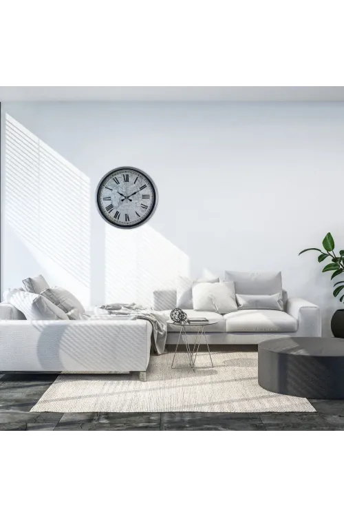 Gri 36 Cm Atlas Modern Tasarım Duvar Saati