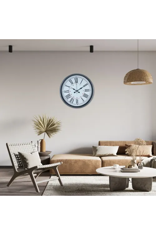 Gri Dekoratif 36 Cm Duvar Saati