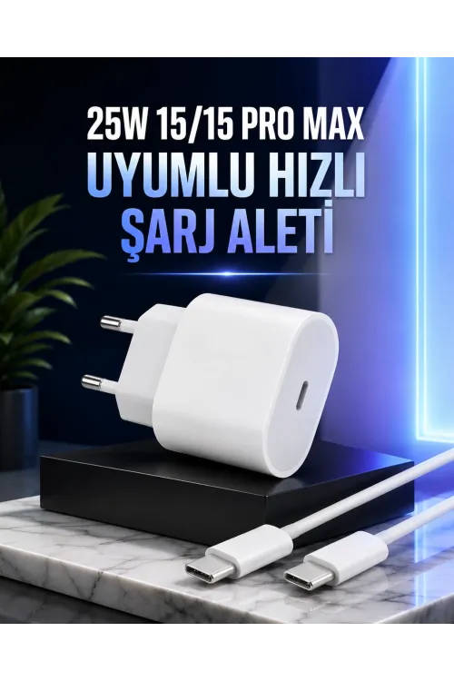 Güç Adaptörü Ve Kablosu Şarj Aleti 15/15 Pro Max Uyumlu Hızlı Şarj