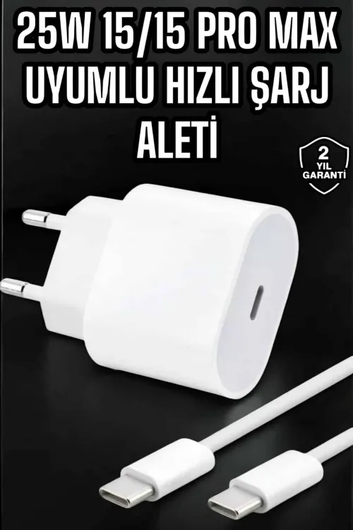 Güç Adaptörü Ve Kablosu Şarj Aleti 15/15 Pro Max Uyumlu Hızlı Şarj