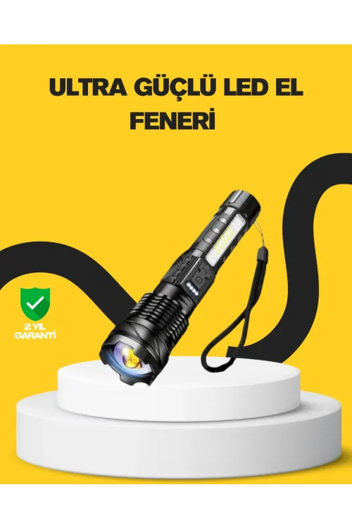 Güçlü Led El Feneri Şarj Edilebilir Çok Modlu
