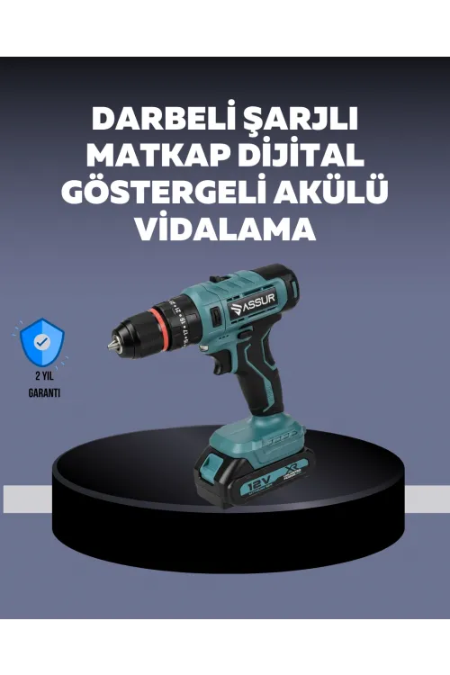 Güçlü Şarjlı Matkap Vidalama Çift Batarya