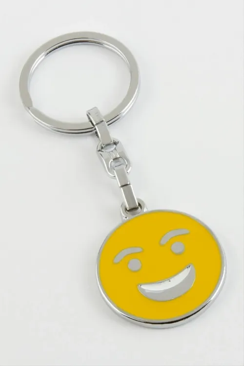 Gülen Yüz Emoji Metal Anahtarlık