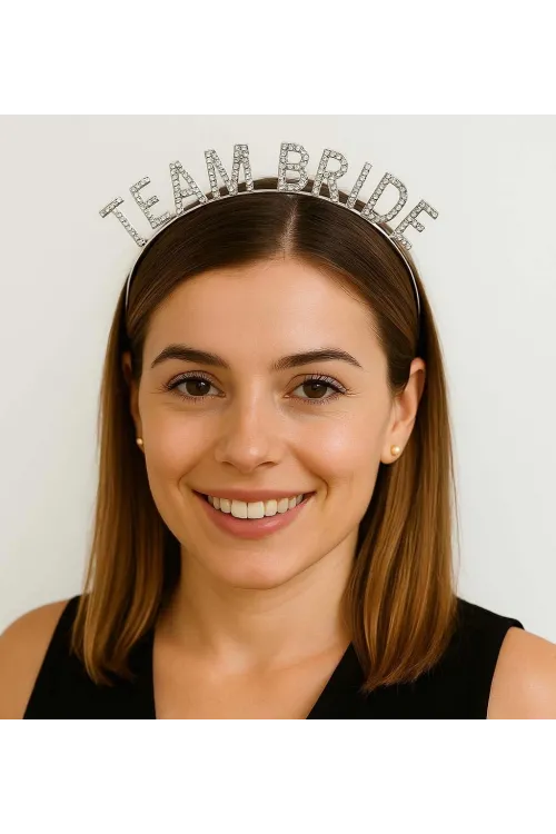 Gümüş Renk Team Bride Taç Plastik – Gelin Ve Nedime Tacı