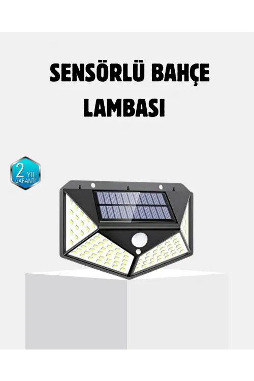 Güneş Enerjili 100 Led Dış Mekan Lamba – Hareket Sensörlü, 2200mah Bataryalı Solar Aydınlatma