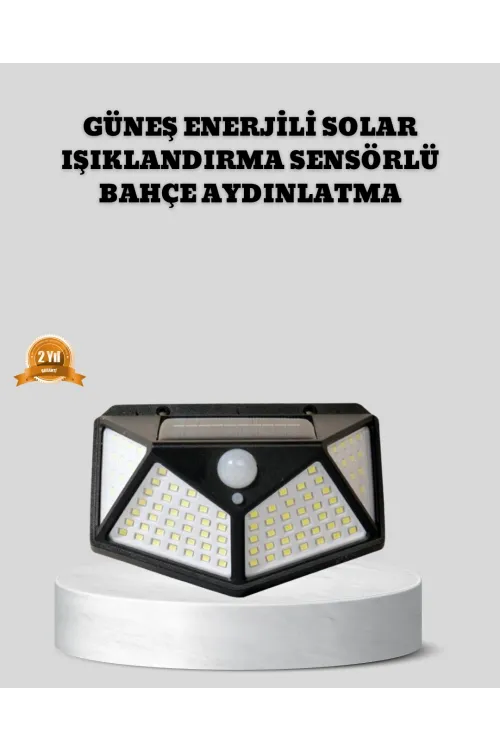 Güneş Enerjili Aydınlatma 100 Led Sensörlü Solar Dış Mekan Lamba