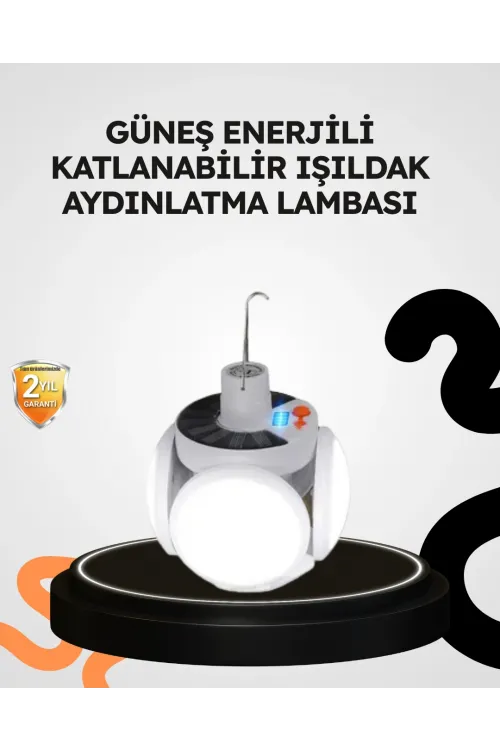 Güneş Enerjili Katlanabilir 5 Kanatlı Solar Bahçe Lambası