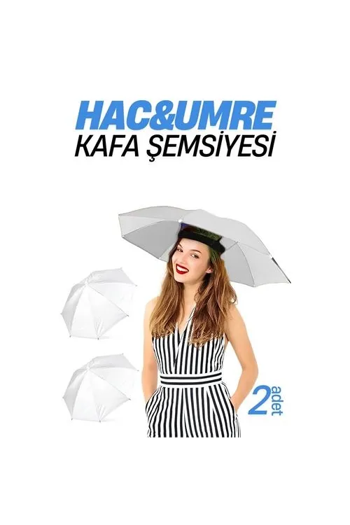 Hac Umre Kafa Şemsiyesi Güneş Koruma Şemsiyesi 2 adet 716267