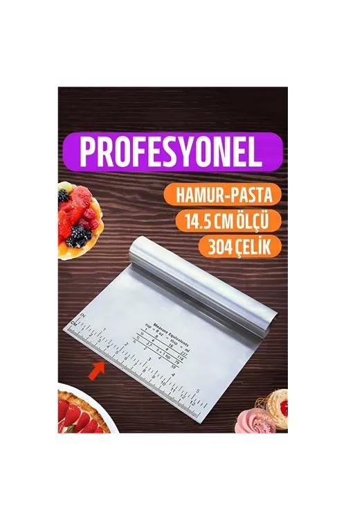 Hamur Kesici Spatula Profesyonel 304 Paslanmaz Çelik 721183