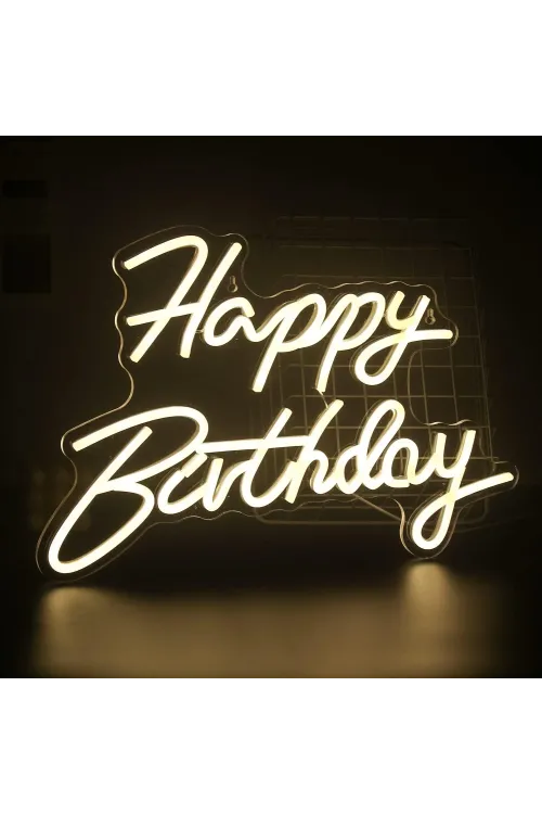 Happy Bırthday Yazılı Neon Led