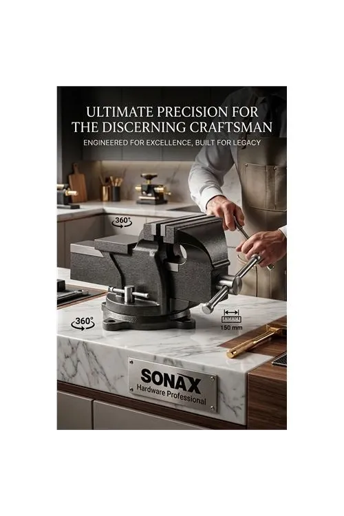 Hardware Professional 150 mm Ağır Hizmet Tipi 360° Döner Tabanlı Masa Mengenesi 722971