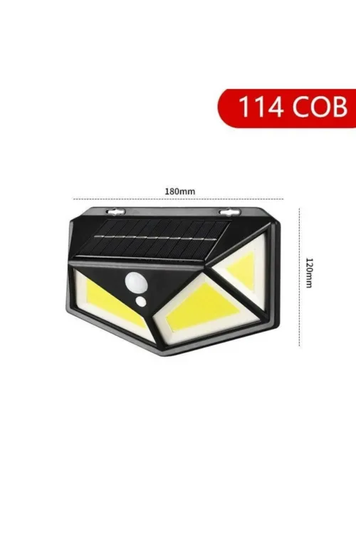 Hareket Sensörlü Bahçe Lambası 114 Led 3 Mod