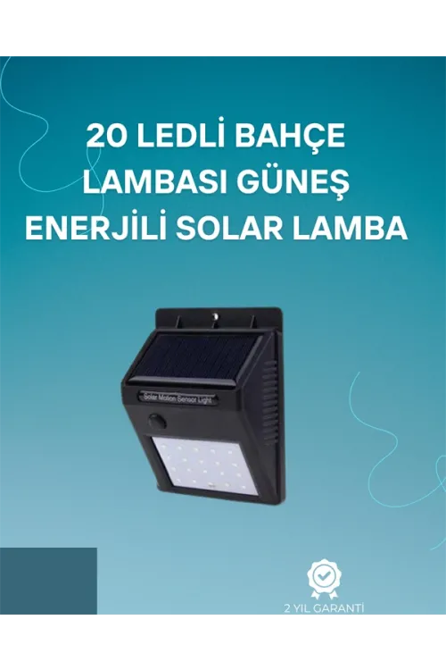 Hareket Sensörlü Solar Lamba | 120° Algılama Açısı, 3-4 Metre Mesafe, Suya Dayanıklı Led
