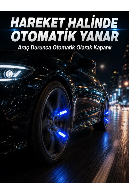 Hareketle Yanan Led Sibop Işığı 4lü Araç Lastik Lambası