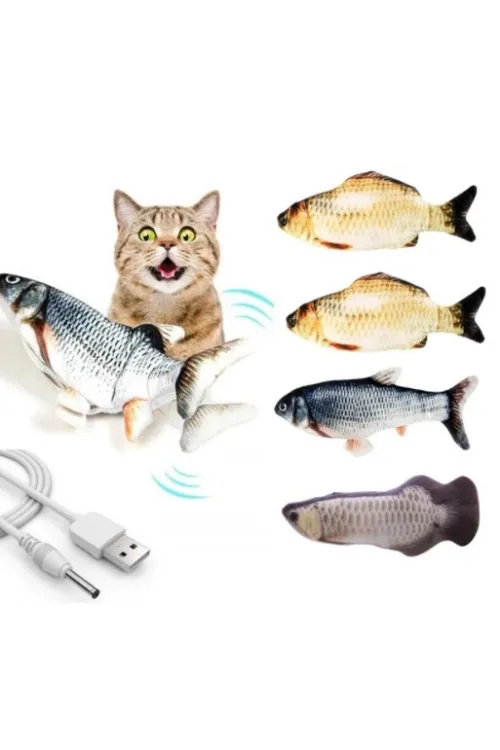 Hareketli Balık Kedi Oyuncağı Şarjlı