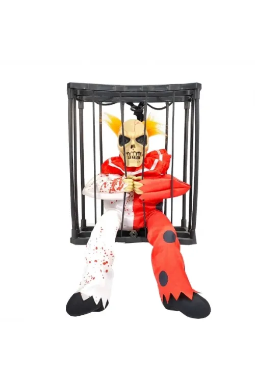 Hareketli Sesli Sensörlü Mahkum Joker İskelet Dekorasyon 22x27 Cm