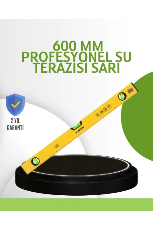 Hassas Ölçüm Sağlayan 600 Mm Sarı Su Terazisi