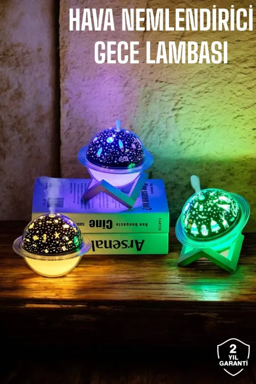 Hava Nemlendirici Masa Ve Gece Lambası Usb Projeksiyon Aromaterapi