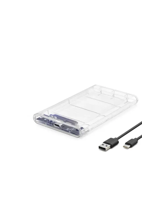 Hdd Kutu Type-C3.1 + Usb3.0 2.5 Transparent HDX1766