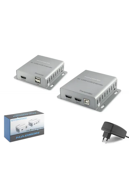Hdmi Kvm Extender 4K Loop-Out 120 M - Gümüş HDX1363