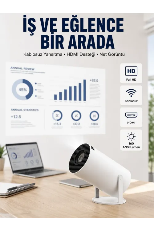 Hdmı Ve Usb Girişli Uzun Ömürlü Ampullü Projeksiyon