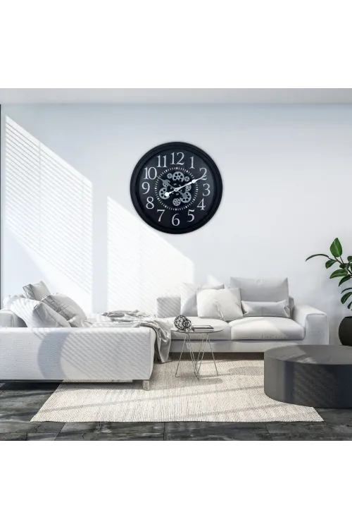 Heritage Black 60 Cm Çarklı Duvar Saati