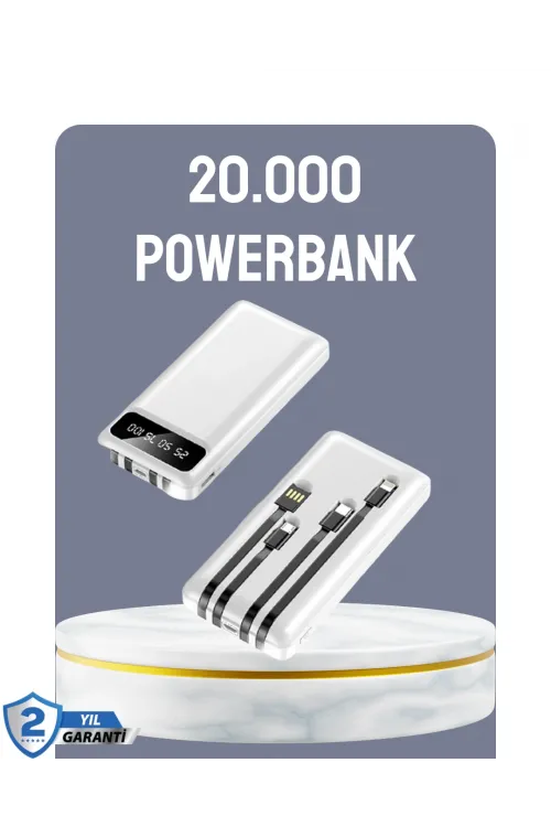 Hızlı Şarj Destekli 20.000mah Powerbank Usb Type-c Lightning Lcd