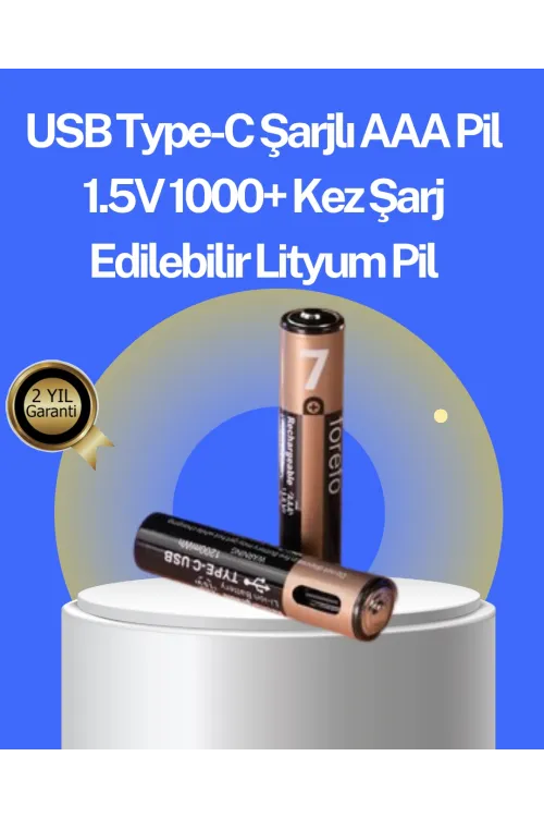 Hızlı Şarj Teknolojili Usb Şarjlı Aaa Pil – 40 Dakikada Tam Şarj