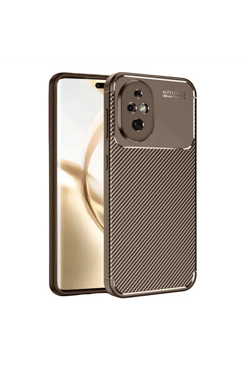 Honor 200 Kılıf Auto Focus Karbon Kapak - Kahverengi