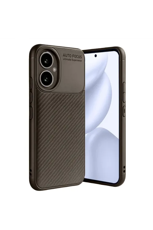 Honor 400 Kılıf Auto Focus Karbon Kapak - Kahverengi