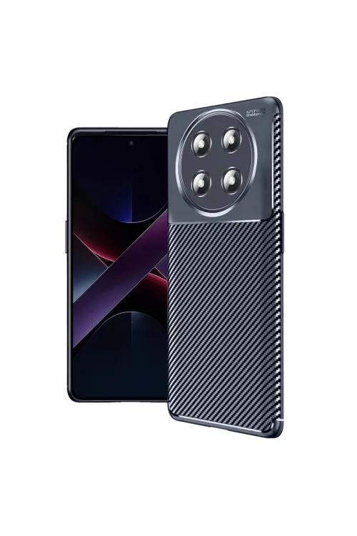 Honor Magic 7 Lite Kılıf Auto Focus Karbon Kapak - Lacivert