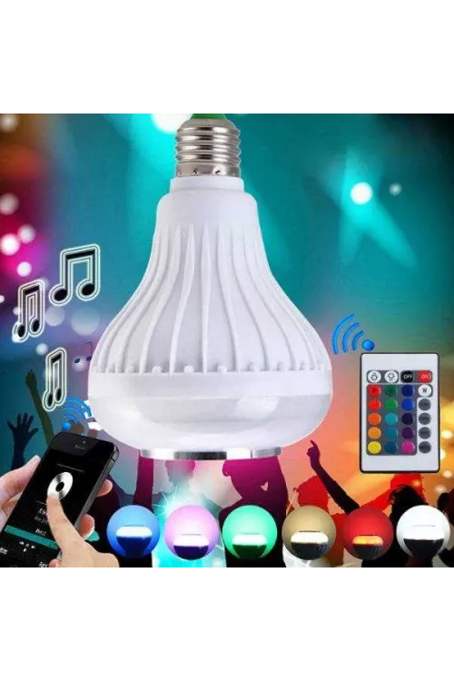 Hoparlör ve Led Lamba Uzaktan Kumandalı Ampül