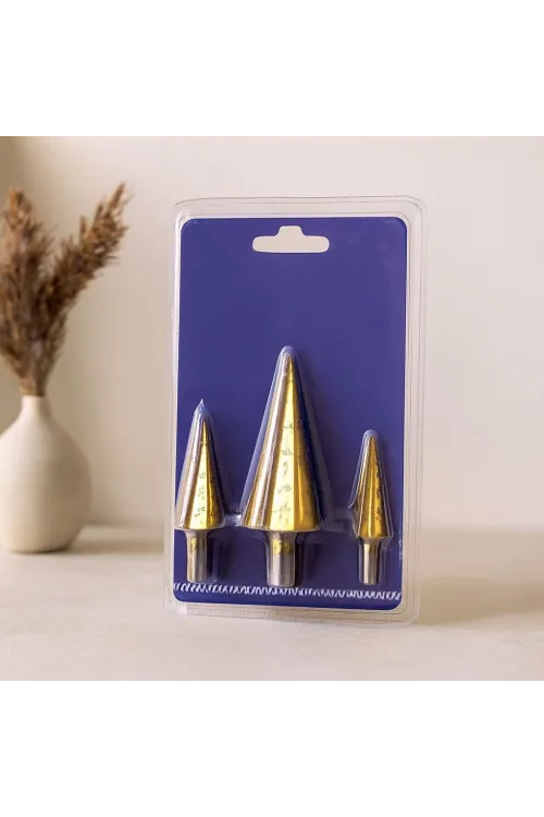 HSS kademeli matkap ucu seti 4-12 / 4-20 / 4-32 mm (3 parça)