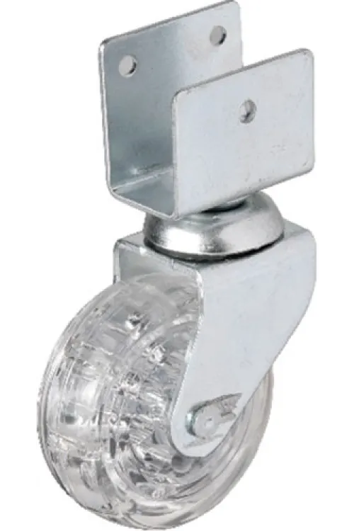 Hts 328 - 50x20 mm Şeffaf Makaralı Kısa U Tablalı Teker 4 Adet
