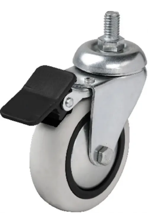 Hts 354 - 75x25 mm PVC Makaralı Vidalı Frenli Teker 4 Adet
