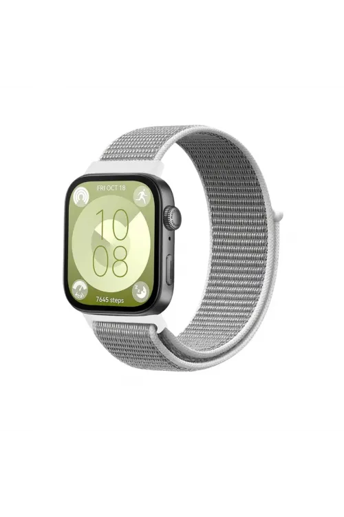 Huawei Fit 4 Hasırlı Cırtcırtlı Kordon (saat Değildir) - Beyaz