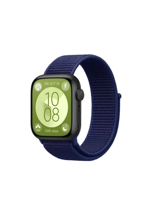Huawei Fit 4 Hasırlı Cırtcırtlı Kordon (saat Değildir) - Lacivert-mürdüm
