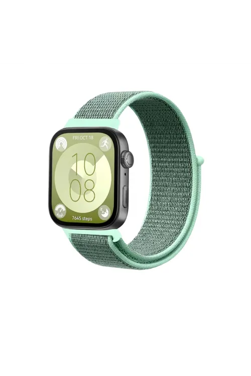 Huawei Fit 4 Hasırlı Cırtcırtlı Kordon (saat Değildir) - Turkuaz