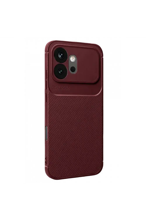 Huawei Honor 600 Auto Focus Karbon Kapak - Bordo