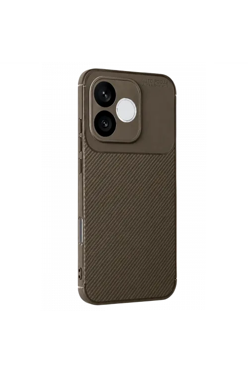 Huawei Honor 600 Lite Auto Focus Karbon Kapak - Kahverengi