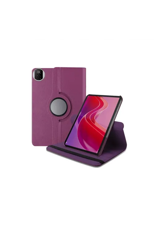 Huawei Honor Pad X7 360 Tablet Deri Kılıf - Mor